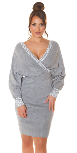 Knitdress with open back Gray